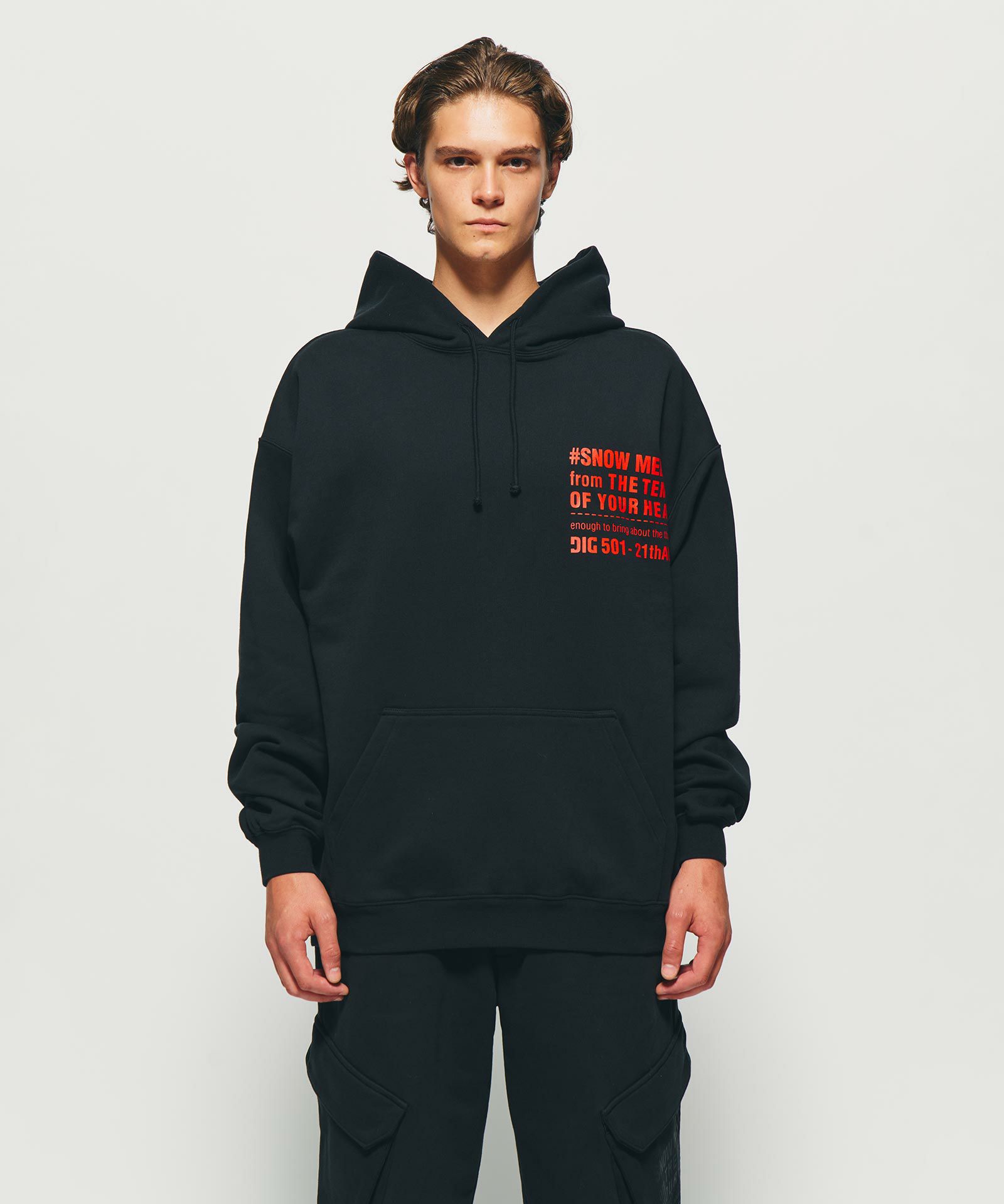 DIG SIGNATURE EMBROIDERED LOGO HOODIE｛CT-07｝【[01]BLACK】 | DIG